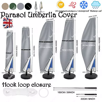 Parasol Cover With Zip Outdoor Garden Waterproof Patio Umbrella Cover Shield • £7.99