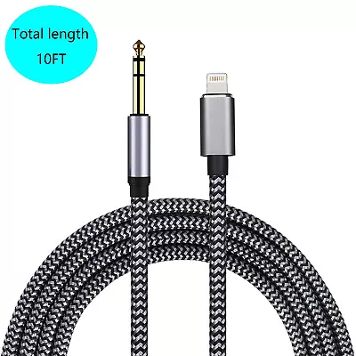 Lightning To 6.35mm 1/4 Inch TRS Audio Stereo Cable For IPhone 12/11/X/XS/XR/8/7 • $14.99