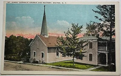 St James Catholic Church & Rectory Milton New York Postcard • $7