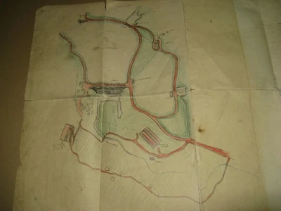 £15 • Buy WW2 Map Of Llandrindod Wells With Home Guard Hand Draw Map Of Lake Vyrnwy On Bac