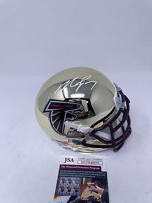 MICHAEL MIKE VICK Atlanta Falcons SIGNED Custom CHROME Mini HELMET W/ JSA COA B • $104.99