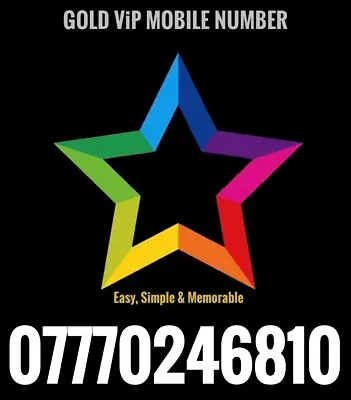 £5000 • Buy Gold Easy 0246810 Exclusive Vip Mobile Phone Number Unique Rare Uksim Card 0777