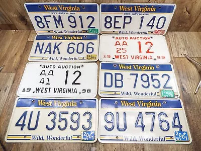 .01 CENT SALE 8 VTG Lot WEST VIRGINIA License Plates -MAN CAVE Crafts • $0.01