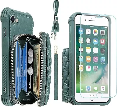 IPhone SE 2022/2020/8/7 5G 4.7  Phone Zipper Wallet RFID Blocking Card Holder • £12.99