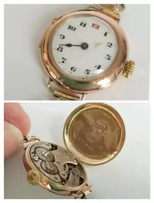 Vintage ROLEX WATCH- Ladies 27mm 9ct Gold Case. C1915. Fixer Repair Spares • $600