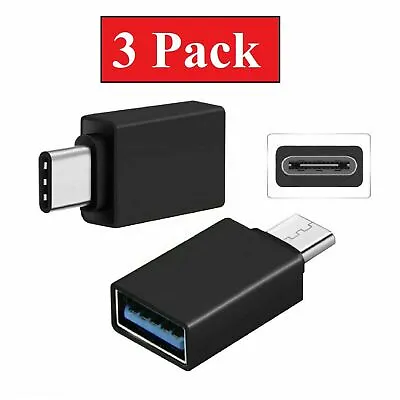 $2.49 • Buy 3-Pack USB-C 3.1 Male To USB A Female Adapter Converter OTG Type C Android Phone