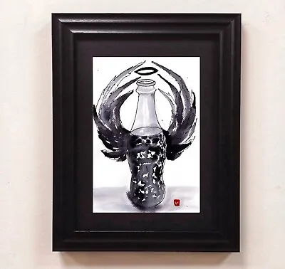 Original Ink Wash Painting Coca Cola Surrealist Art . A4 Signed By Artist • £59.99
