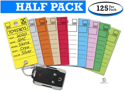 Versa Tags Key Tags (Half-Pack - 125 Per Box) - Dealership Key Tags W/ Laminate • $22.99