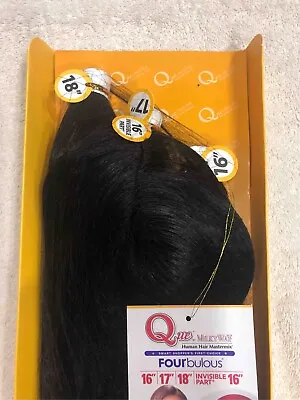 4 Piece Human Hair Weave Weft Extensions 16  17  18  + Closure - Que Milky Way • $21.99