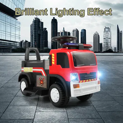 $79.99 • Buy 6V Electric Kids Fire Truck Ride On Car Motorcycle With Police Light Alarm Sound