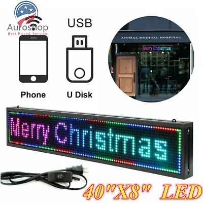 40 X8  LED Sign Scrolling Message Display Board RGB 7-Color Programmable Board • $76