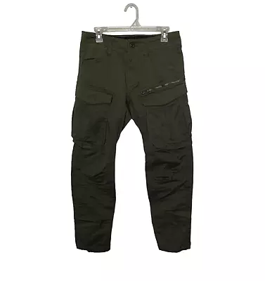 G Star Raw Pants Mens 29 Green Rovic Zip 3D Tapered Cargo Combat Military 29x30 • $45