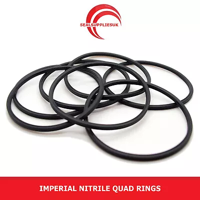 Imperial Nitrile Rubber NBR Quad Ring Seals BS009 - BS222 Mixed Sizes - UK Supp • £31.82