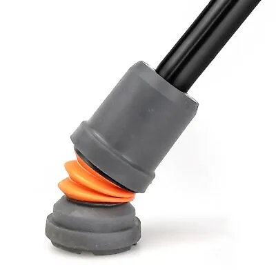 Flexyfoot Grey Shock Absorbing Crutch Cane Walking Stick Rubber Ferrules Tips • £11.49