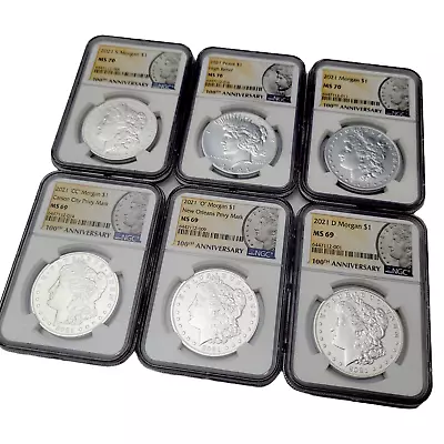 COMPLETE SET 🪙🔥 2021 Morgan & Peace Silver Dollar NGC MS70 & MS69 CC O D S • $1829