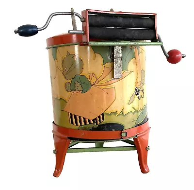 1930's Ohio Art Fern Bisel Peat Kitten Washing Machine Tin Litho  + Washboard • $175