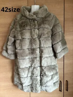 UNITED ARROWS Rabbit Fur Coat Gray Size 42 From Japan • $190