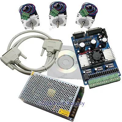 CNC Kit 3 Axis TB6560 Driver Board +3x Nema 17 Stepper Motor 60 Oz-in + Software • $128.69