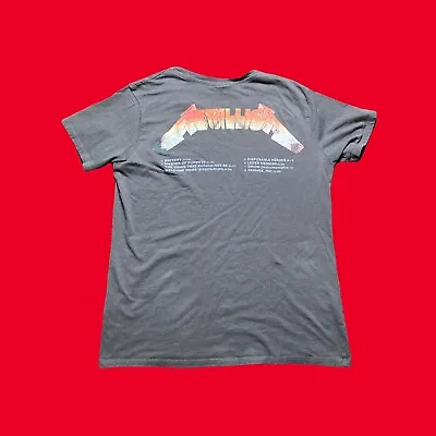Metallica Master Of Puppets Double Sided Band T Shirt Mens M Gray Relaxed Fit • $12.99