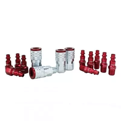 Milton® COLORFIT® Coupler & Plug Kit - (M-STYLE®  Red) - 1/4  NPT (14-Piece) • $22.99