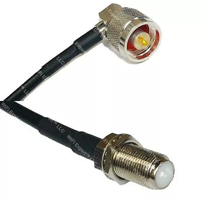 RFC195 N MALE ANGLE To F FEMALE Coax RF Cable USA-Ship Lot • $13.49