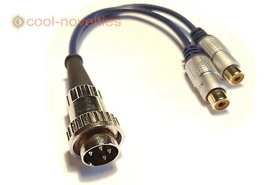 Naim 4 Pin Twist-locking Din To 2 X Phono Rca Sockets Ofc Cable (15 Cm) • £14.99