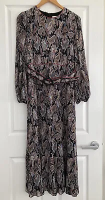 $295 • Buy ZIMMERMAN Long Sleeve, Paisley, Micropleat Dress Size 3
