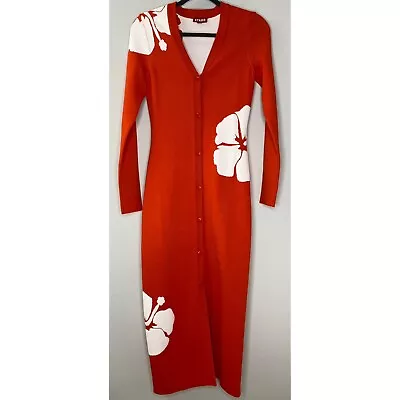 $190 • Buy STAUD Hibiscus Jacquard Knit Midi Sweater Dress | Size XS