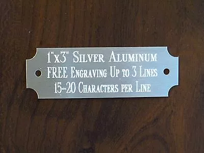 1 X3  SILVER NAME PLATE ART-TROPHIES-GIFT-TAXIDERMY-FLAG CASE FREE ENGRAVED • $3