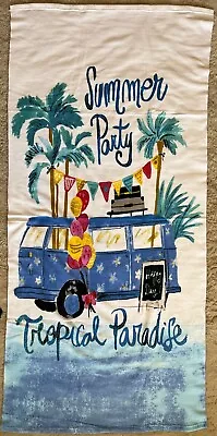 VW CAMPERVAN BEACH TOWEL VERY SOFT MICROFIBRE 150cm X 70cm FAST DRYING • £7.99