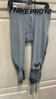 NIKE 3/4 LENGTH TRANSCEND TRAINING TIGHTS BASE LAYER Men's Size Large Grey • $15.99