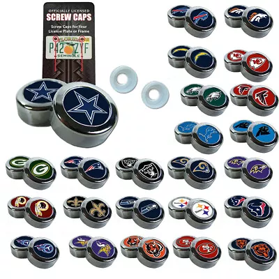 Brand New NFL All Teams Chrome License Plate Frame Screw Caps • $11.53