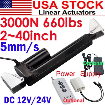 Electric Linear Actuator Motor 12V 24V 3000N 660lb 2 ~ 40  Heavy Duty Waterproof • $44.99