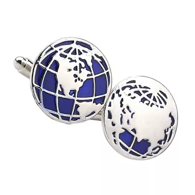 1 Pair Earth Cufflinks World Map Cufflinks Initial Cufflinks • £3.79