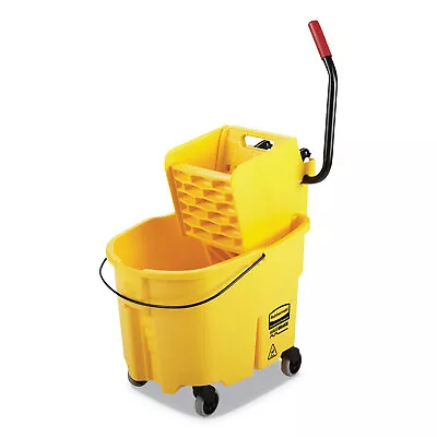Rubbermaid Commercial Wavebrake 35 Quart Bucket/Wringer Combinations Yellow • $105.54