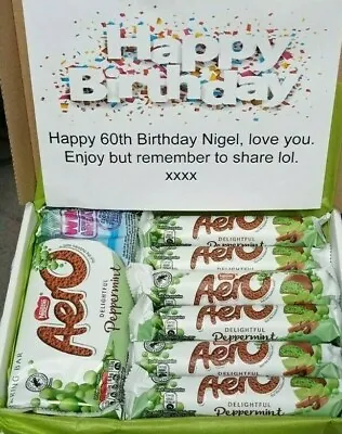Personalised AERO MINT MILK Chocolate Box Hamper Christmas Birthday Gift Treat • $11.82