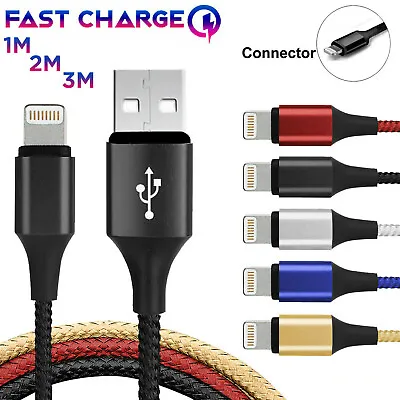 USB Charger Fast Long Cable USB Lead For IPhone 6 7 8 X XS XR 11 12 13 Pro 14 • £2.90