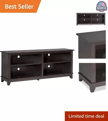 Modern TV Stand For 55-65  Flat Screen TVs - Espresso 4 Open Storage Shelves • $276.44
