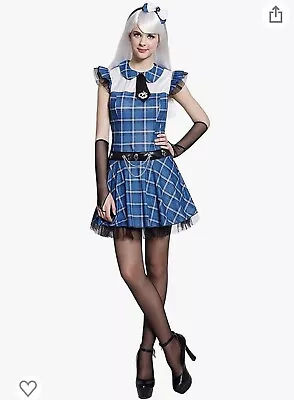 Gothic Steam Punk Alice Wonderland Costume 3pc Dress Gloves Sexy Womens Small 4 • $21.99
