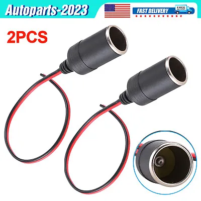 2PCS Car Cigarette Lighter Charger Cable Female Socket Plug Connector Adapter • $4.48