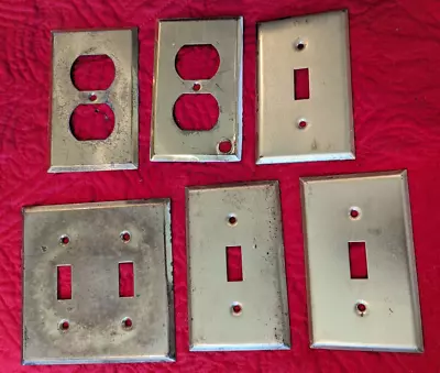 6 Vintage Solid Brass Wall Switch & Outlet Plates  • $10.50