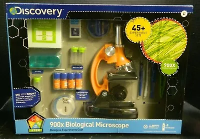 Discovery 900X Microscope 45+ Biological Experiments Gear New In Box #44-50101-8 • $24.99