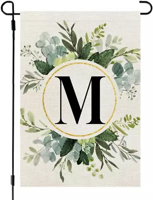 Monogram Letter M Garden Flag Floral 12X18 Inch Double Sided For Outside Small B • $14.42