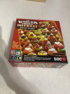 The World's Most Difficult Jigsaw Puzzle Killer Cupcakes 500 Pieces Double Sided • $18