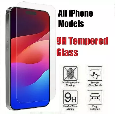 For IPhone 15 14 13 12 11 Pro Xr Xs Max 7 8 Plus Tempered Glass Screen Protector • $7.99