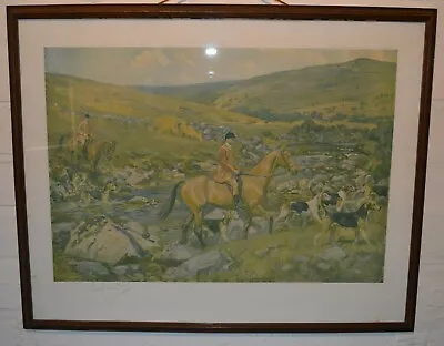 £50 • Buy Signed Lionel Edwards Lithographic Print Dartmoor Hunt C1930