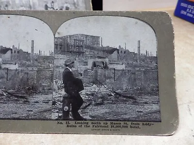 LOT OF 11 KEYSTONE Stereoview CARDS 1900S SAN FRANCISCO EARTHQUAKE DISASTER 1906 • $49.99