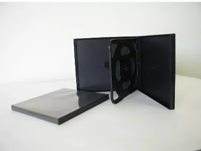 100 New 10.4mm Slim Quad(4) Cd/dvd Poly Cases With Sleeve Black Psc75 • $27.99