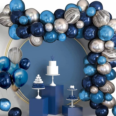 $13.99 • Buy Navy Blue Balloon Arch Kit Men Birthday Wedding Baby Shower Balloon Garland Deco