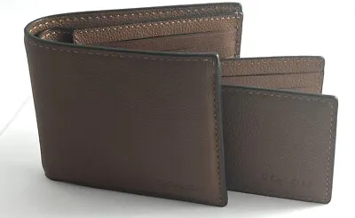 Coach 74991 Brown Leather Wallet With Pull Out Card Holder • $145